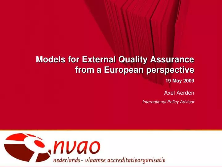 models for external quality assurance from a european perspective