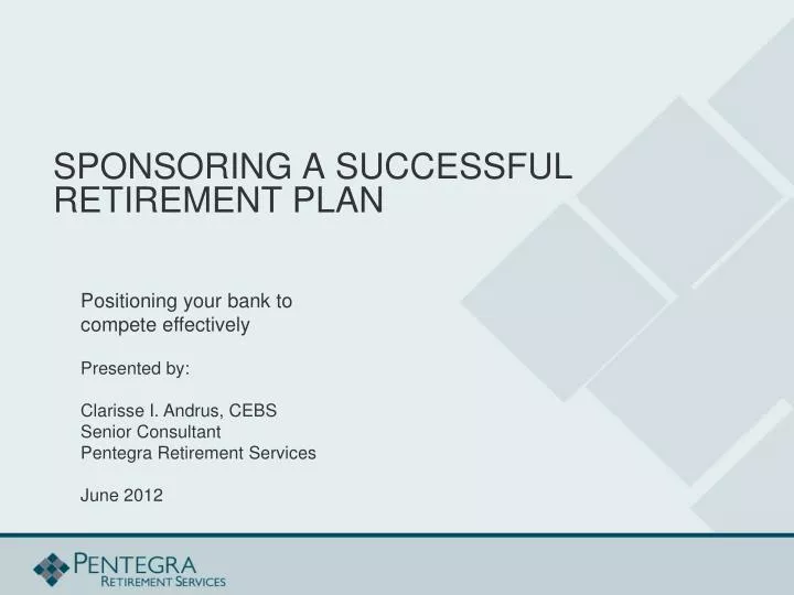 sponsoring a successful retirement plan
