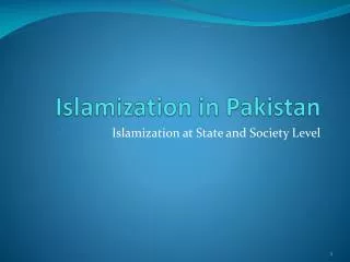 Islamization in Pakistan