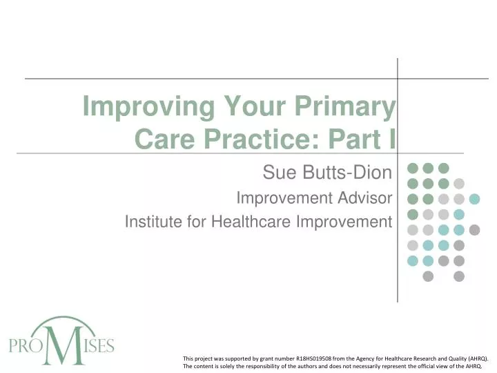 improving your primary care practice part i