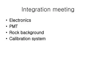 Integration meeting