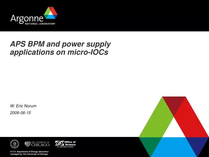 aps bpm and power supply applications on micro iocs