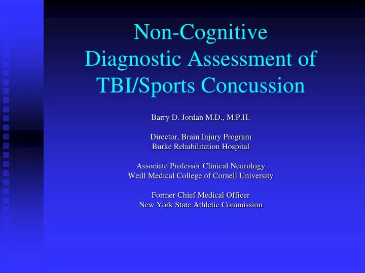 non cognitive diagnostic assessment of tbi sports concussion