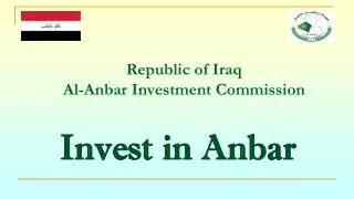 Republic of Iraq Al-Anbar Investment Commission