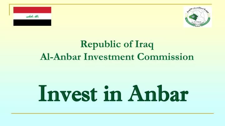 republic of iraq al anbar investment commission