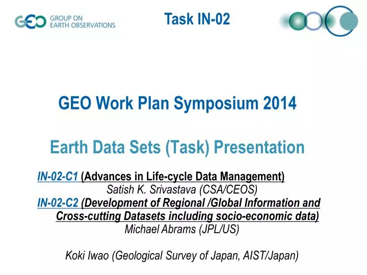 geo work plan symposium 2014 earth data sets task presentation