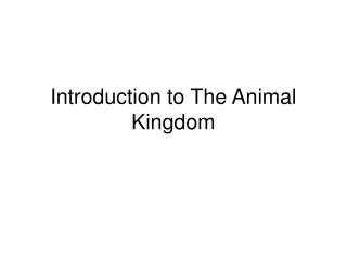 Introduction to The Animal Kingdom