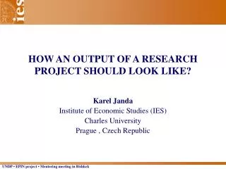 HOW AN OUTPUT OF A RESEARCH PROJECT SHOULD LOOK LIKE?