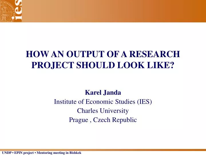 how an output of a research project should look like