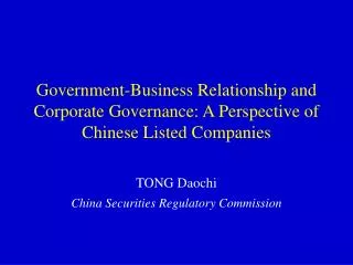 TONG Daochi China Securities Regulatory Commission