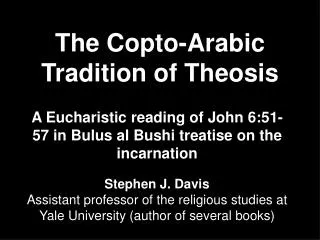 The Copto-Arabic Tradition of Theosis