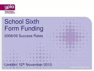 School Sixth Form Funding