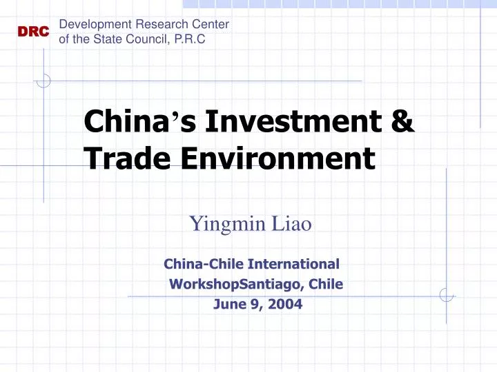 china s investment trade environment