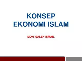 konsep ekonomi islam