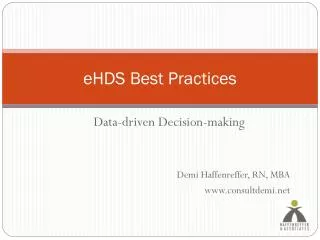 eHDS Best Practices