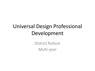 Universal Design Professional Development