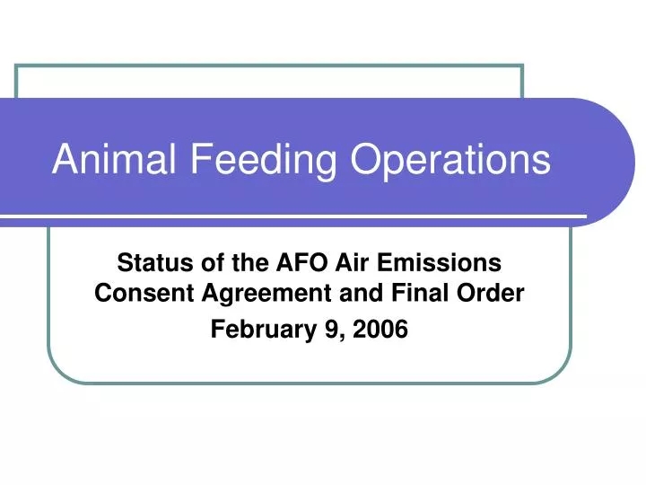 animal feeding operations