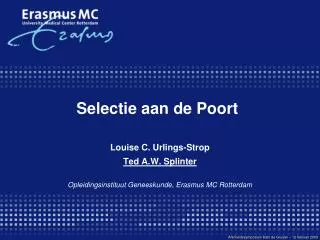 selectie aan de poort