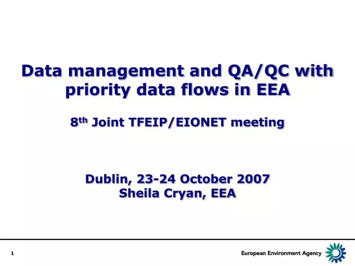 data management and qa qc with priority data flows in eea