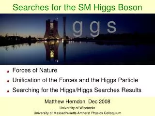 Searches for the SM Higgs Boson