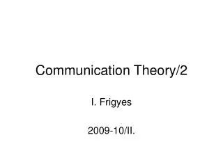 Communication Theory/2