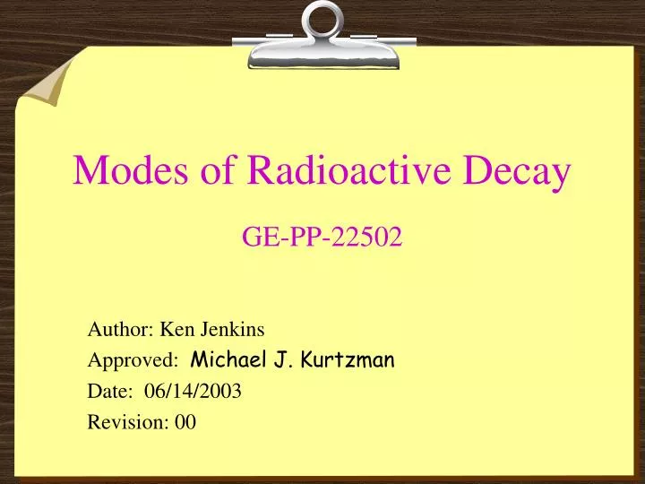 modes of radioactive decay ge pp 22502