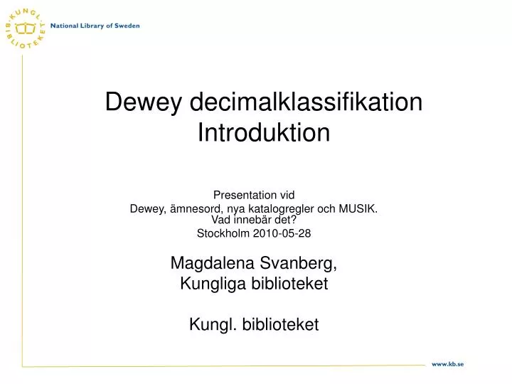 dewey decimalklassifikation introduktion