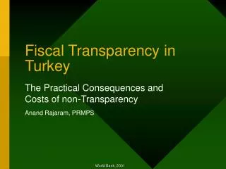 Fiscal Transparency in Turkey