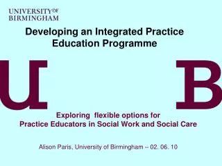Developing an Integrated Practice Education Programme