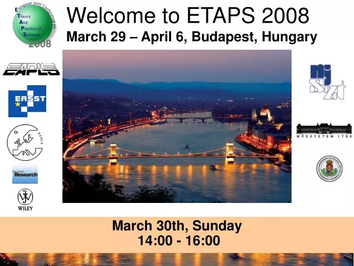 welcome to etaps 2008 march 29 april 6 budapest hungary