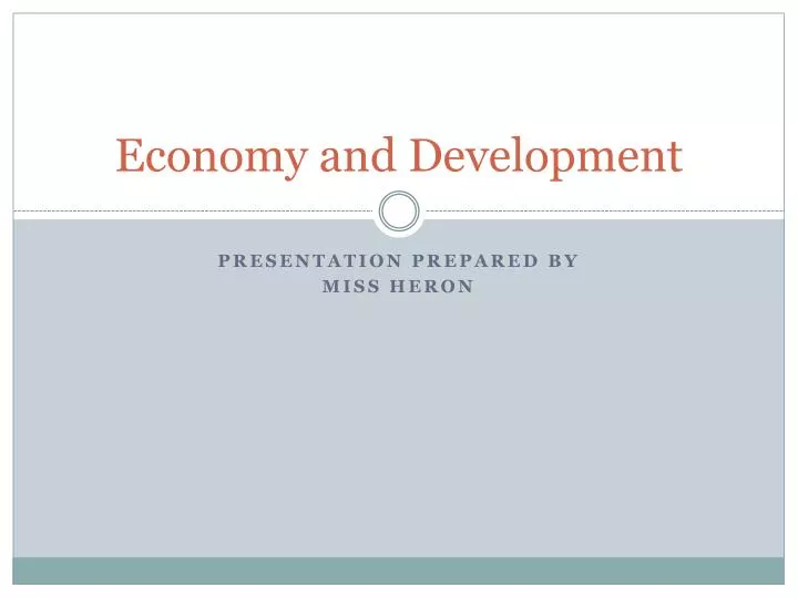 economy and development