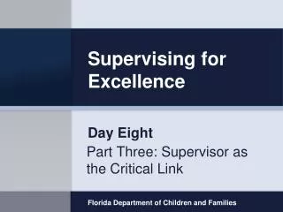 Supervising for Excellence