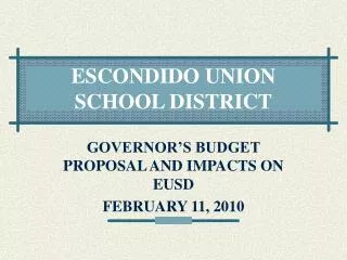 ESCONDIDO UNION SCHOOL DISTRICT