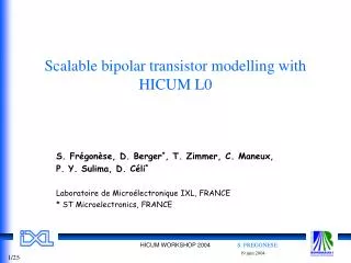 Scalable bipolar transistor modelling with HICUM L0