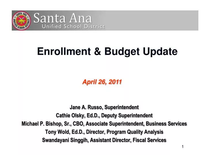enrollment budget update