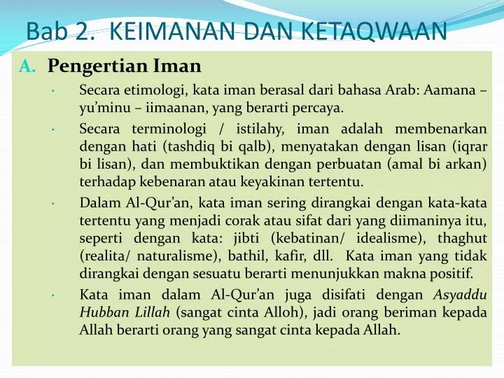 bab 2 keimanan dan ketaqwaan