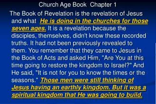 Church Age Book Chapter 1