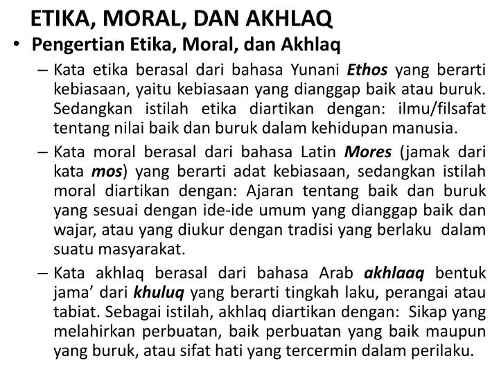 etika moral dan akhlaq