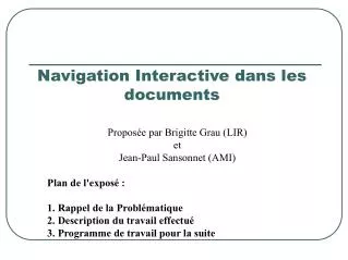 navigation interactive dans les documents
