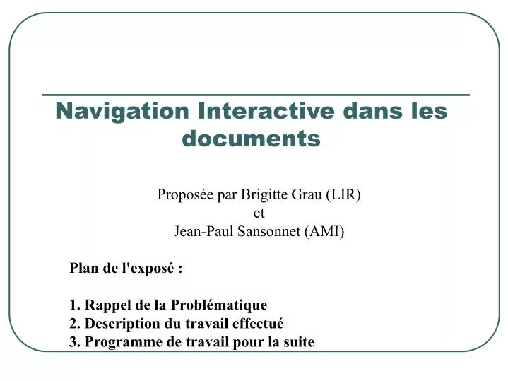 navigation interactive dans les documents