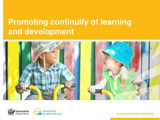 Promoting continuity of learning and development