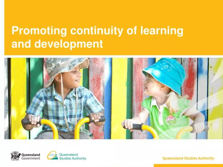 promoting continuity of learning and development