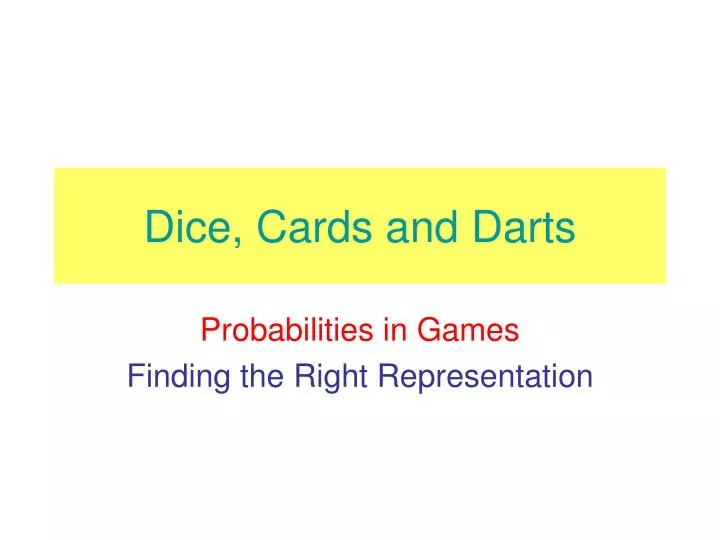 dice cards and darts