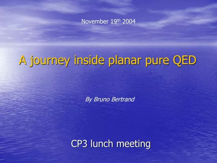 a journey inside planar pure qed