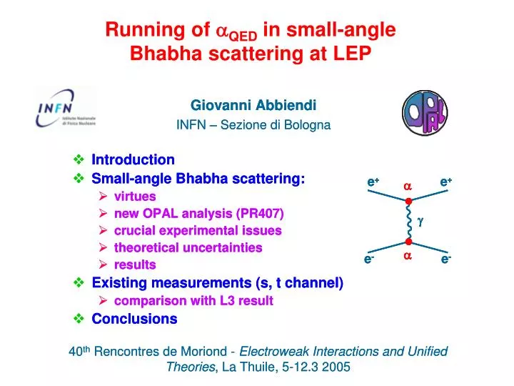 running of a qed in small angle bhabha scattering at lep