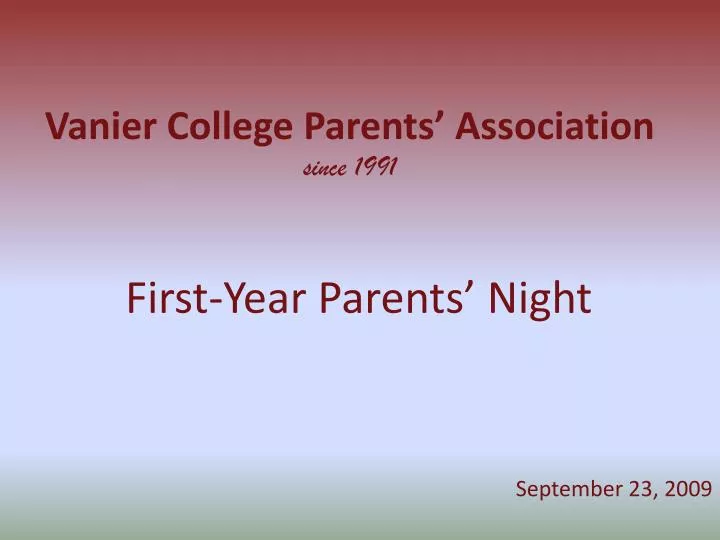 vanier college parents association since 1991