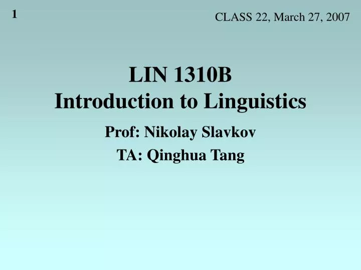 lin 1310b introduction to linguistics