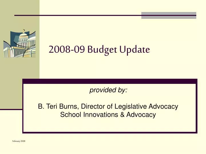 2008 09 budget update