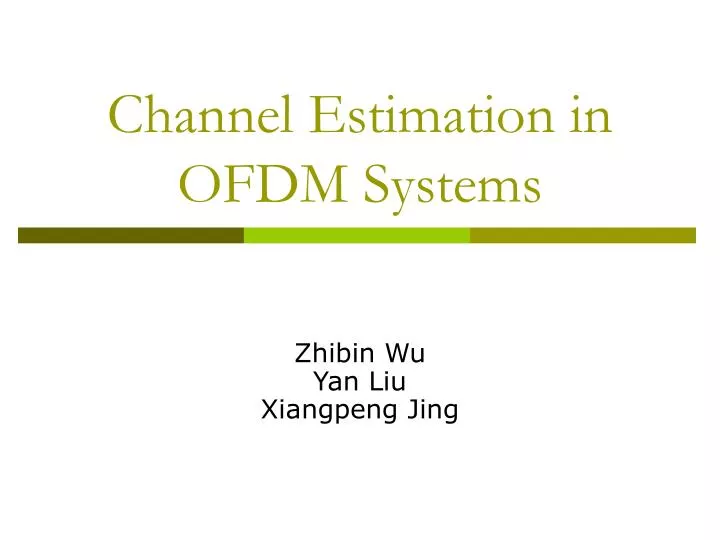 channel estimation in ofdm systems