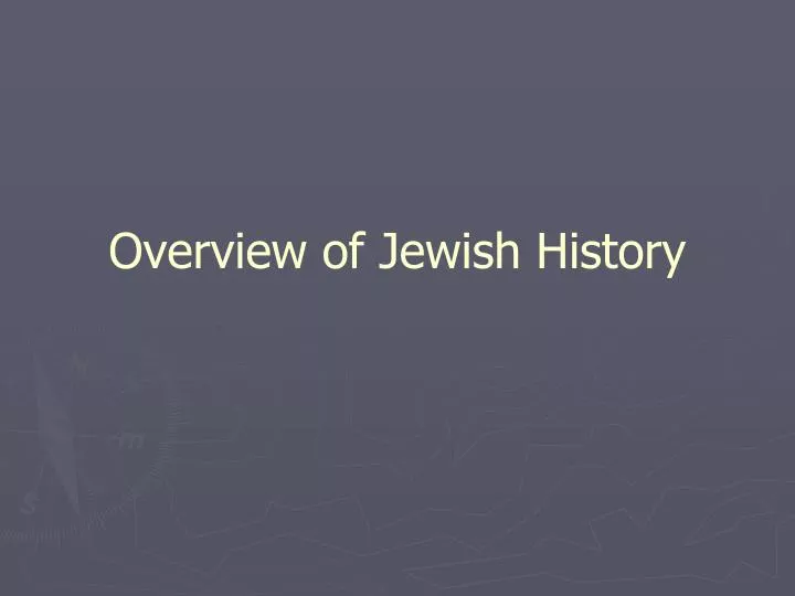 overview of jewish history